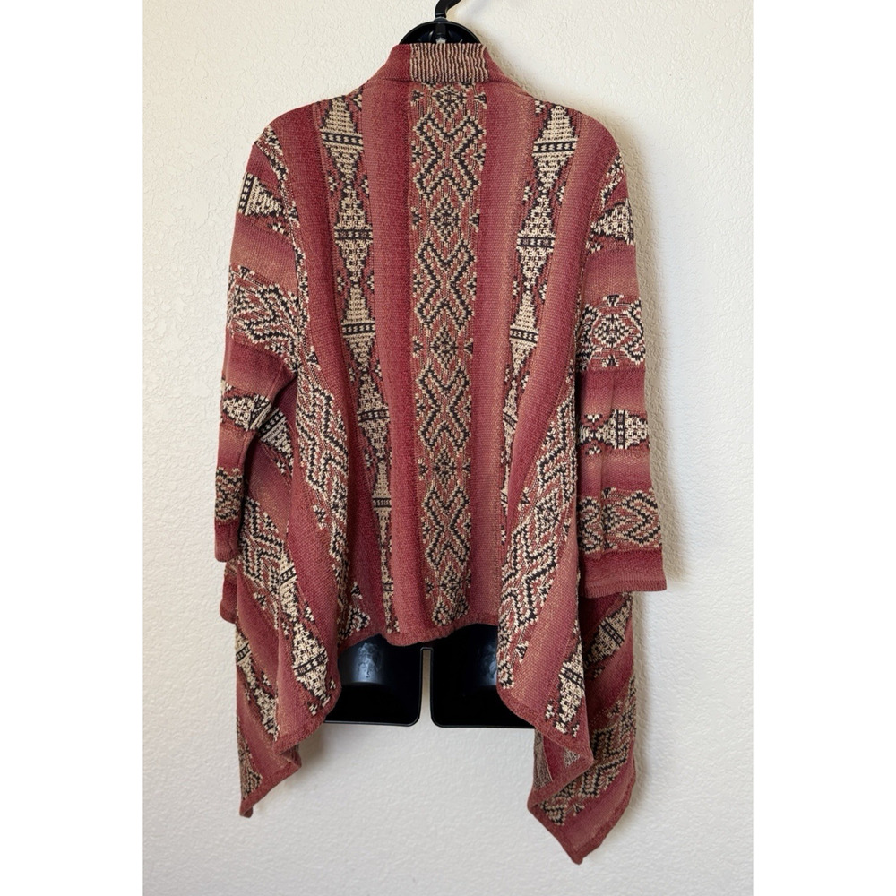 Lauren Ralph Lauren Southwestern Shawl Cardigan S/M Cotton Linen Silk Boho - Picture 6 of 12